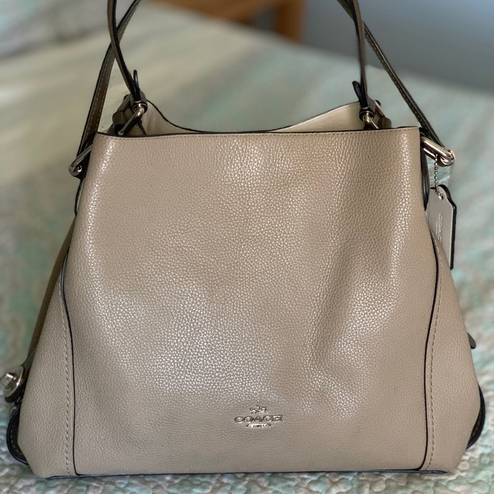 COACH Color block Edie bag 31 leather python